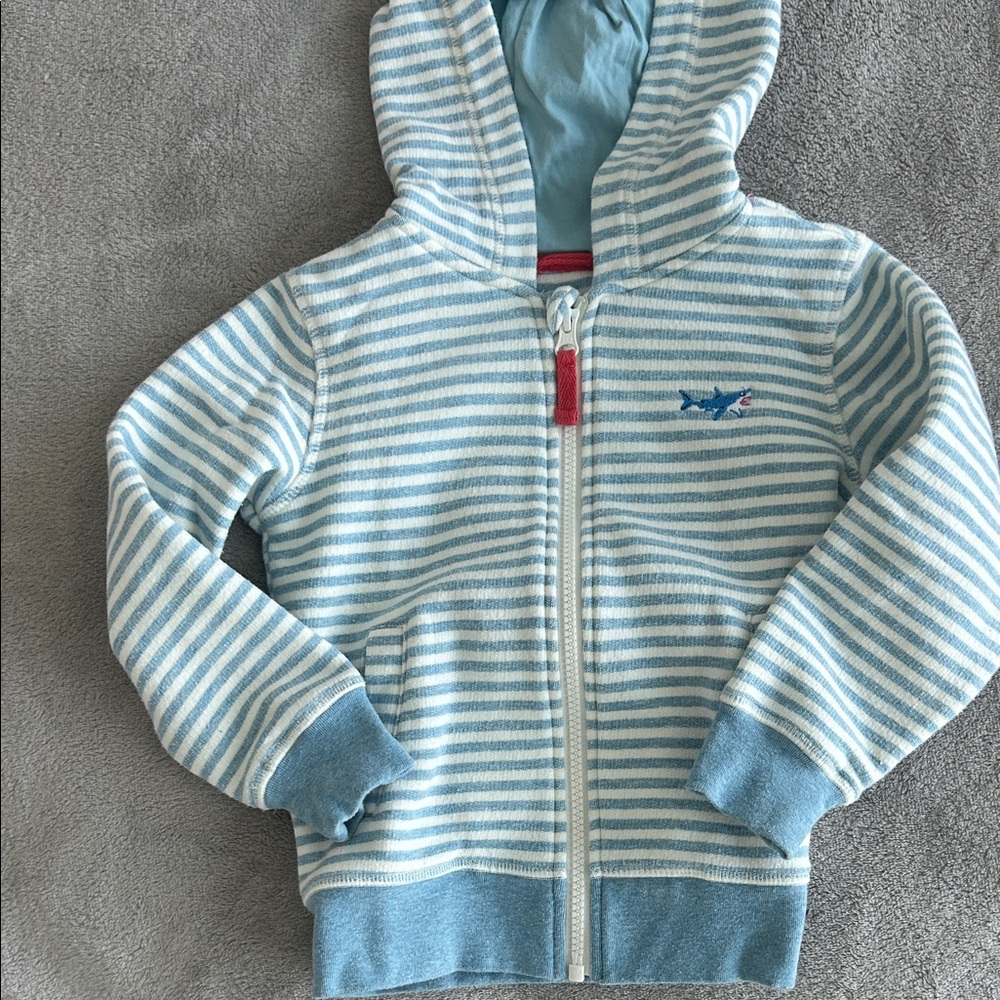 Boden Light Blue Striped Kids Hoodie